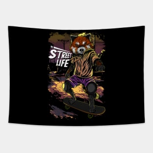 Red panda, Skateboard, Skater, City, Halfpipe, Skating Tapestry