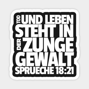 Proverbs 18-21 Power of The Tongue German Magnet