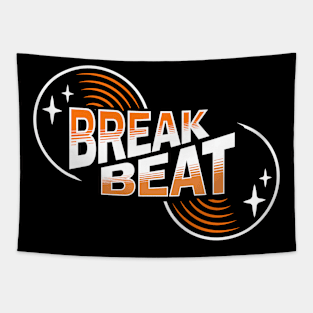 BREAKBEAT  - Retro Vinyl (Orange) Tapestry