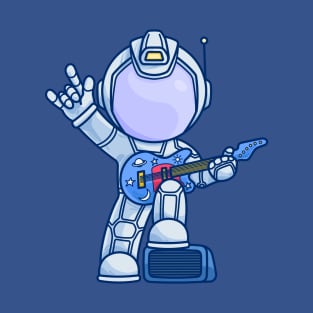 rock n roll astronaut holding guitar T-Shirt