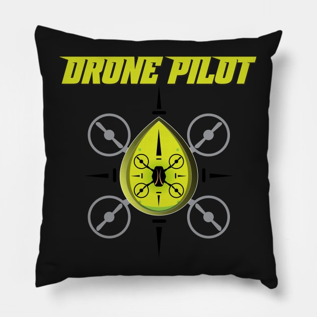 Drone Pilot Green Pillow by DavidLoblaw