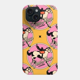 Yee Haw Black Cat Pattern in yellow Phone Case