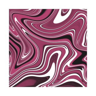 Maroon Pink Red Black Colors Marble Pattern Swirl Design Abstract Art Background T-Shirt