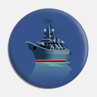 Cartoon battleship. Pin