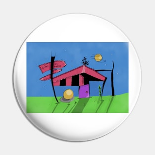 Abstract Googie Future Home Pin