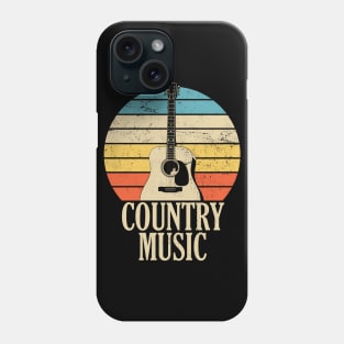 Country Music Retro Style Distressed Acoustic Guitar Phone Case