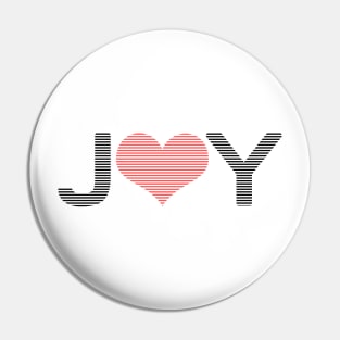 Joy - heart - black and pink. Pin