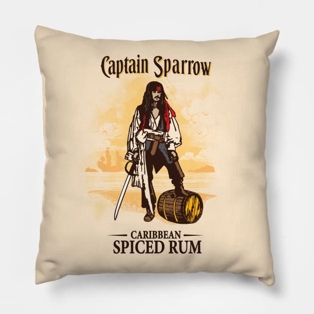 Captain Sparrow Pillow by Daletheskater