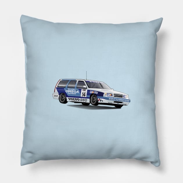 Volvo 850 Turbo Estate Touring Car BTCC No Text Pillow by motordoodles