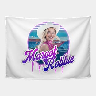 movie 2023 Margot Robbie graphic illustration design by ironpalette Tapestry