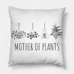 Mother of Plants Black and White Cute Plant Doodle Pillow