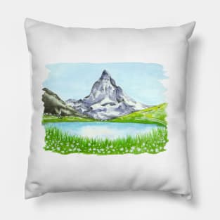 Matterhorn Watercolour Pillow