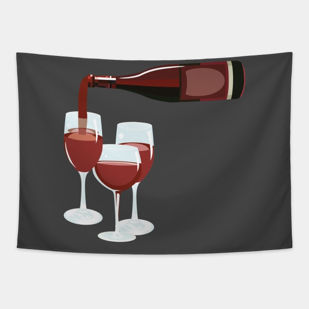 Pouring Wine Tapestry by SWON Design