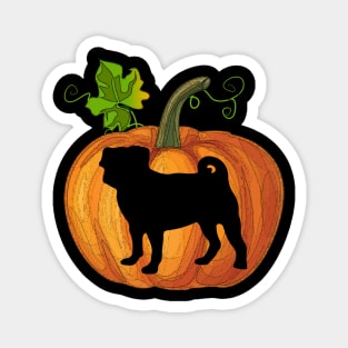 Pug in pumpkin Magnet