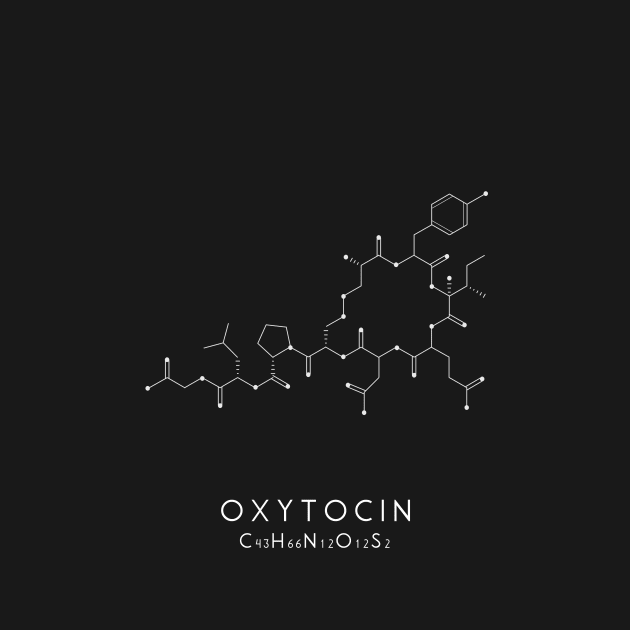 Oxytocin Molecular Structure - Black by typelab