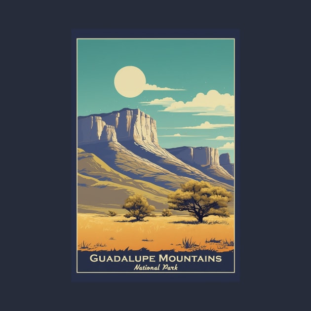 Guadalupe Mountains National Park Travel Poster by GreenMary Design