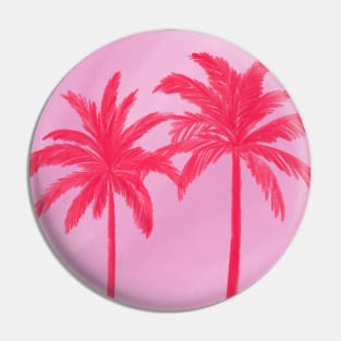 Pink Palm Trees Summer Tropical Aesthetic Pin