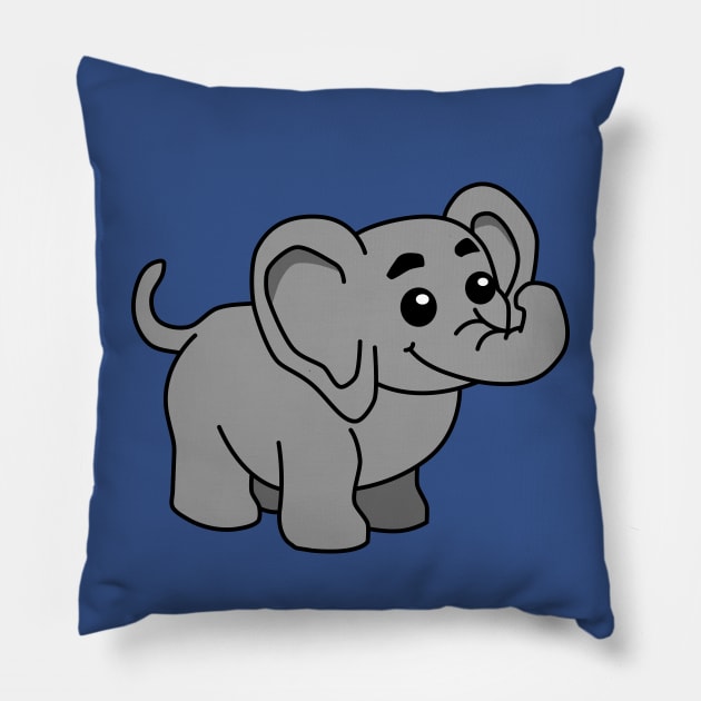 Elephant Kawaii Pillow by FTF DESIGNS