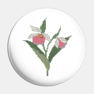 Minnesota State Flower Pink And White Lady's Slipper Pin