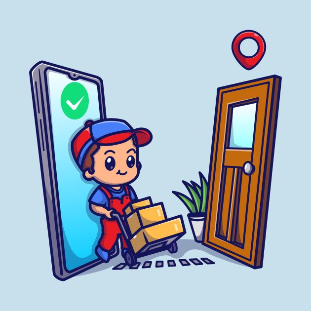 Cute Courier Delivery Package Cartoon by Catalyst Labs