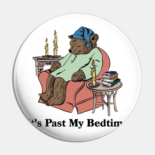 It's Past My Bed Time Bedtime Bear Pin by TrikoCraft