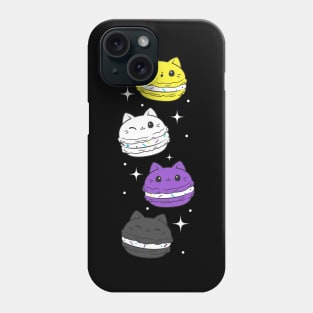 Non Binary Pride Flag Nonbinary Cat Enby Macaron Phone Case