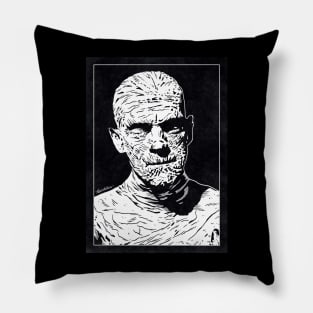 THE MUMMY (Black and White) Pillow