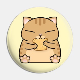 Ginger Chubby Cat Toast Pin