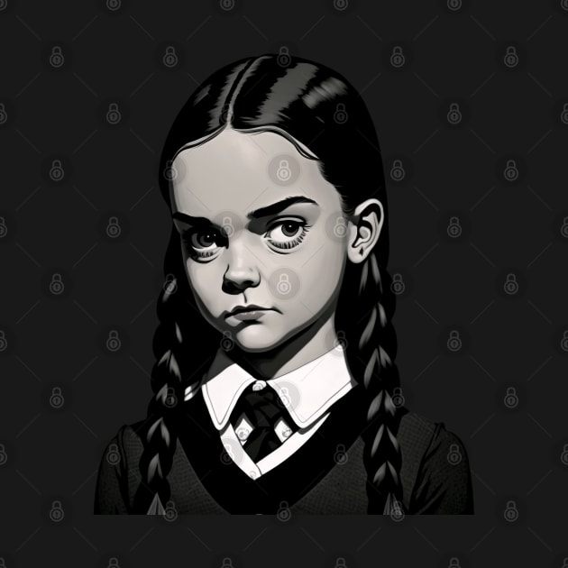 ADDAMS Family, Wednesday-inspired design, by Buff Geeks Art