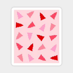 Christmas Holidays, Pink and Red Trees Magnet