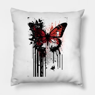 Monarch Butterfly Ink Painting Pillow