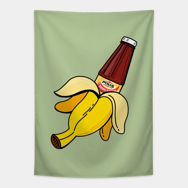 BANANA KETCHUP FILIPINO SHIRT POCKET DESIGN Tapestry by Aydapadi Studio