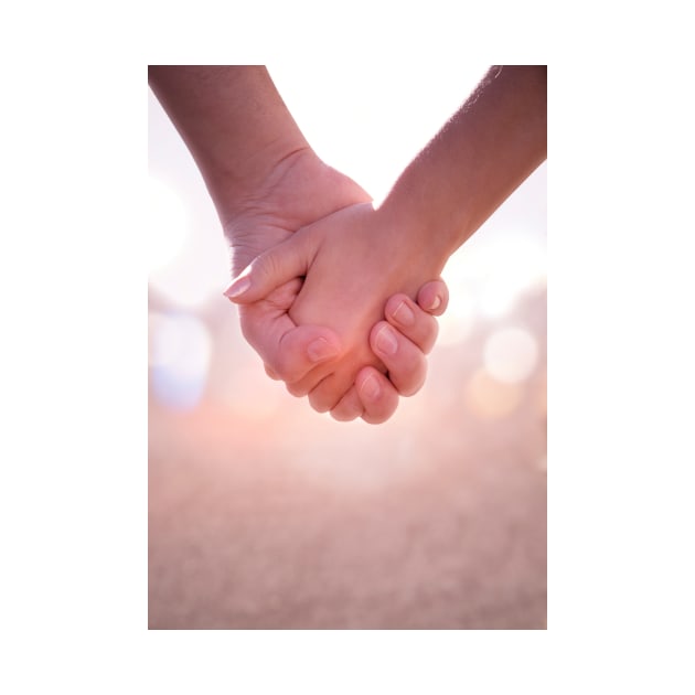 Close up of young female and male hands holding. by victorhabbick