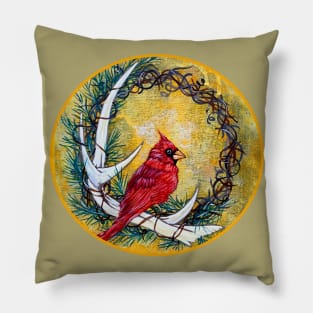 Cardinal Wreath Pillow