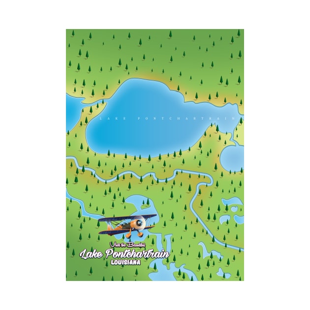 Lake Pontchartrain Louisiana lake map by nickemporium1