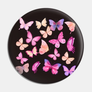 Pink Butterfly Pattern Pin