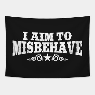 I Aim to Misbehave (White) Tapestry