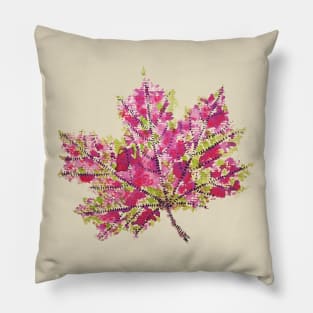 Abstract Colorful Watercolor Autumn Leaf Pillow
