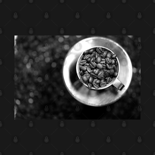 Coffee beans with black and white by ikshvaku