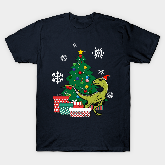 Velociraptor Around The Christmas Tree - Velociraptor - T-Shirt