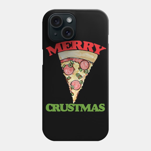 Merry CRUSTmas pizza christmas Phone Case by bubbsnugg