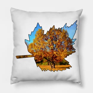 Maple Leaf Outline (Fall Colors) Pillow