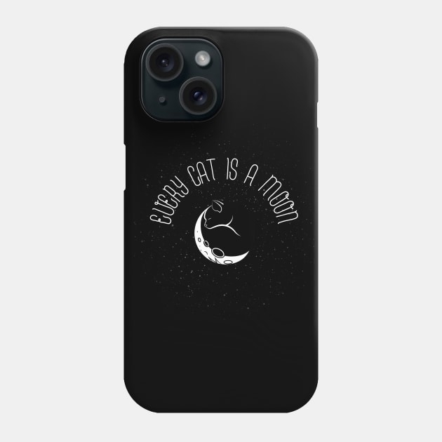 Cat Moon Phone Case by MartianPeace