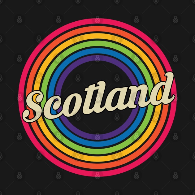 Scotland - Retro Rainbow Style by MaydenArt