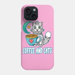 Coffee and Cats funny cute cats coffee lovers Phone Case