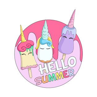 Cute Unicorn Ice Cream Bars Gelato Ice Lolly T-Shirt