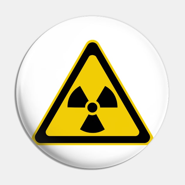 Radioactive Symbol Warning Sign - Triangular Pin by ScienceCorner