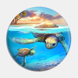 Tobago Turtles Pin