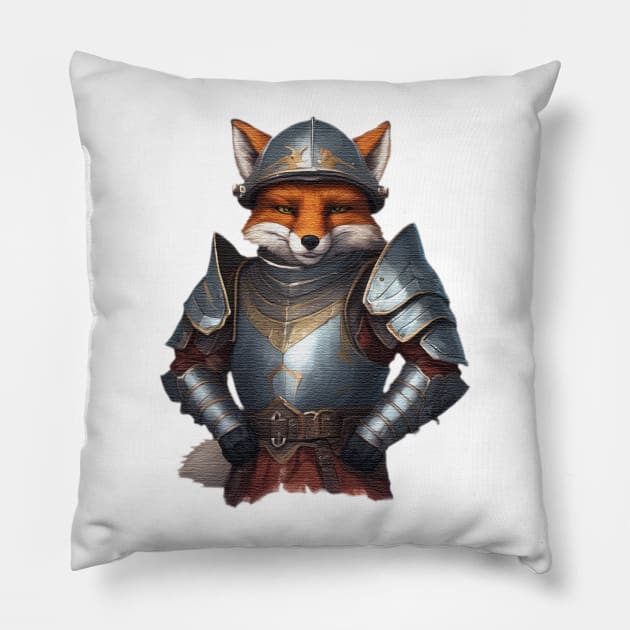 Fox knight in shining armour Pillow by JnS Merch Store