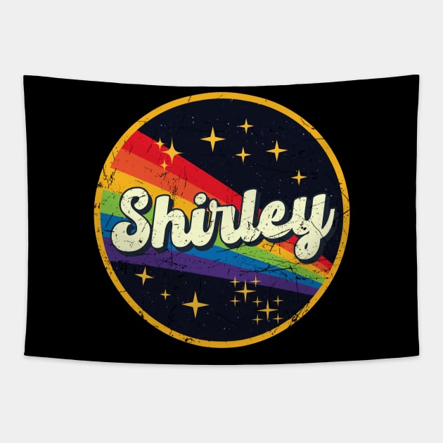 Shirley // Rainbow In Space Vintage Grunge-Style Tapestry by LMW Art